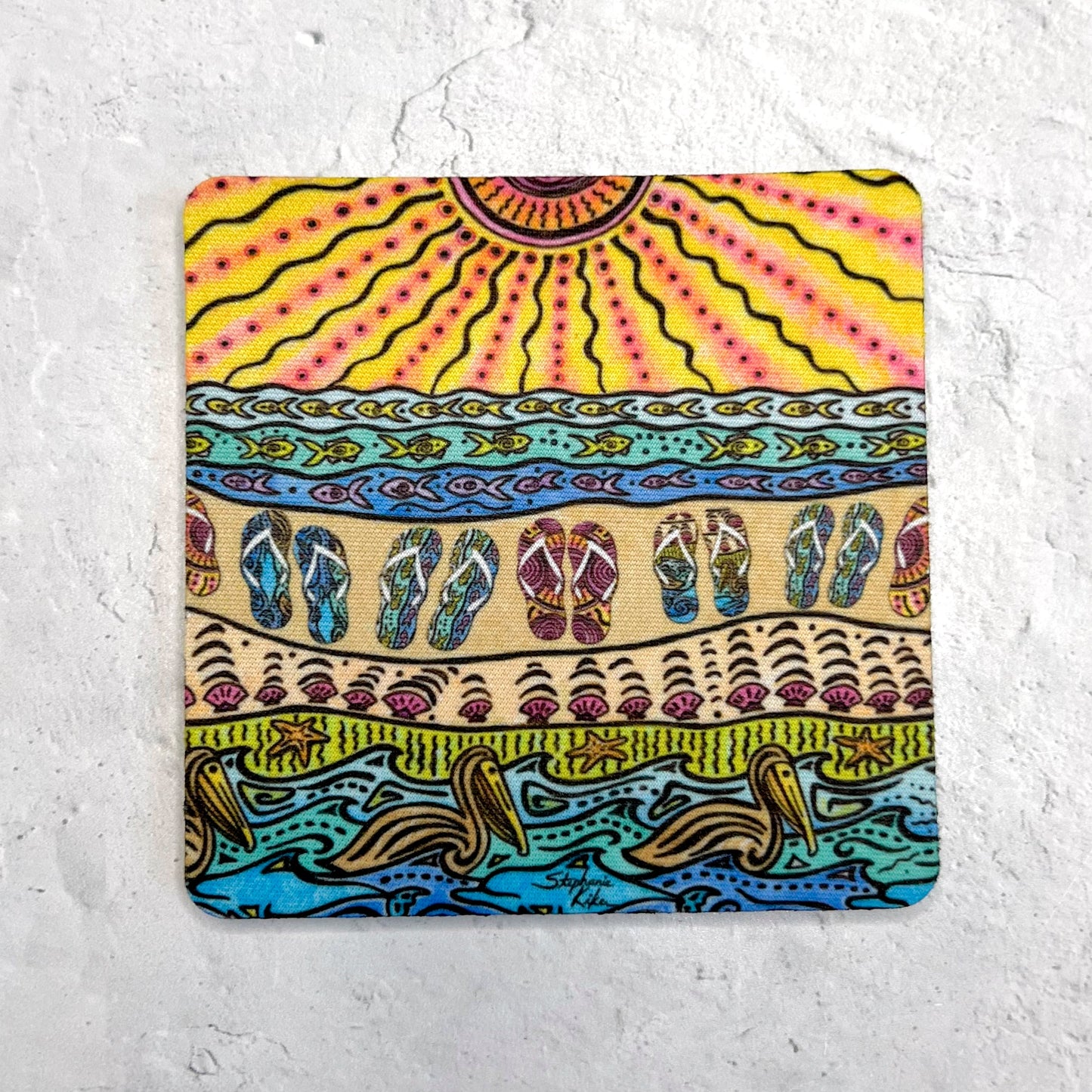 Beach Time Flip Flops Coaster