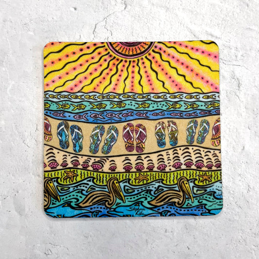 Beach Time Flip Flops Coaster