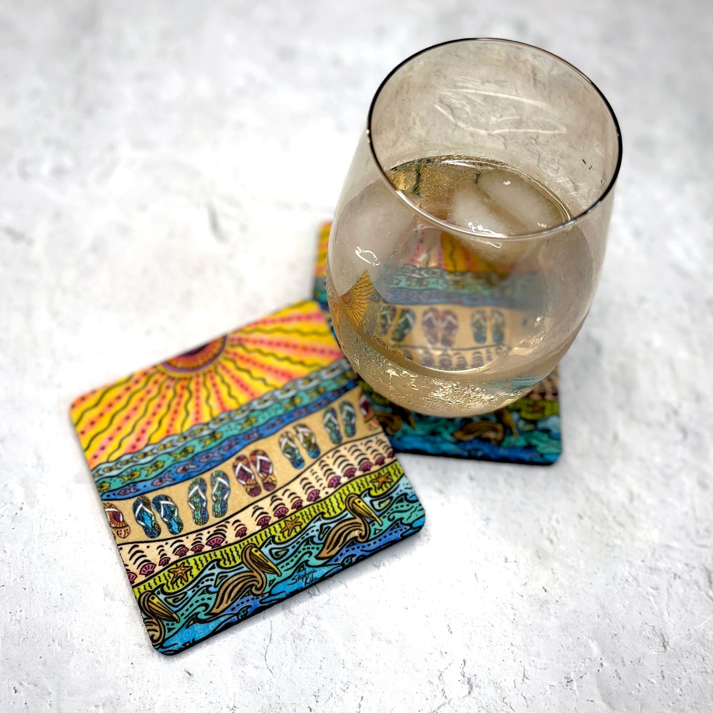 Beach Time Flip Flops Coaster